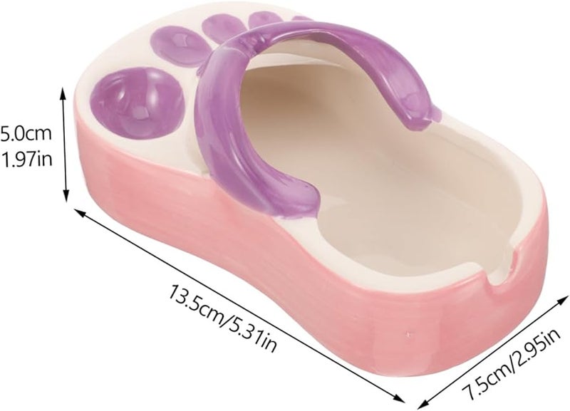 Slipper Shape Ceramic Ashtray with Lid Decorative Easy to Clean for Home Office Bar - Image 3