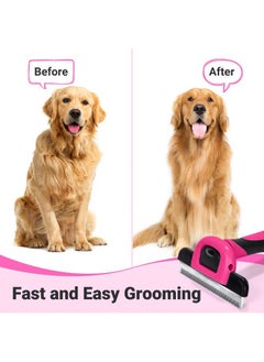 MIU COLOR Pet Grooming Brush, Deshedding Tool for Dogs & Cats, Effectively Reduces Shedding by up to 95% for Short Medium and Long Pet Hair, Hot Pink  - Image 4
