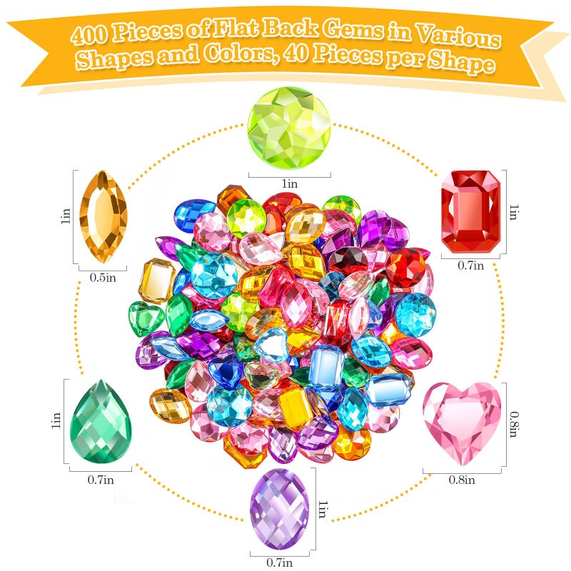 anezus 120PCS Craft Jumbo Jewels, Large Sequins with 2 Pack B7000 Jewelry Glue, Flat Back Craft Gems Rhinestones for Pirate, Fake Gemstones for Fabric, Clothing, Craft, Decoration - Image 3
