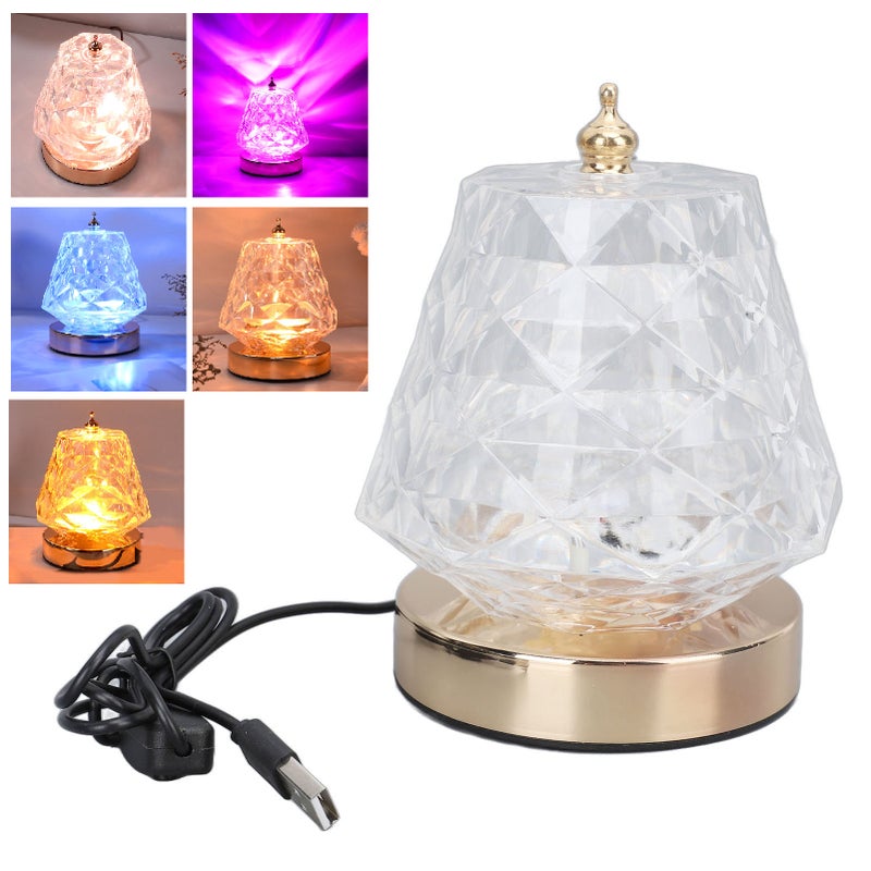 Crystal Table Lamp 16 RGB Color Changing Night Light Romantic LED Water Wave Projection Lamp for Bedroom Living Room - Image 4