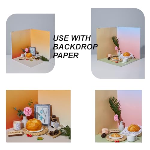 EOAJAFOU 24x24 Inch Backdrop Board Kit, 2PCS Backgound Frame, 1PC Background Board, 6PCS Backdrop Paper, 6PCS Shadow Light Paper for Product, Food, Jewelery, Makeup Photography Shooting - Image 3