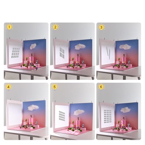 EOAJAFOU 24x24 Inch Backdrop Board Kit, 2PCS Backgound Frame, 1PC Background Board, 6PCS Backdrop Paper, 6PCS Shadow Light Paper for Product, Food, Jewelery, Makeup Photography Shooting - Image 4