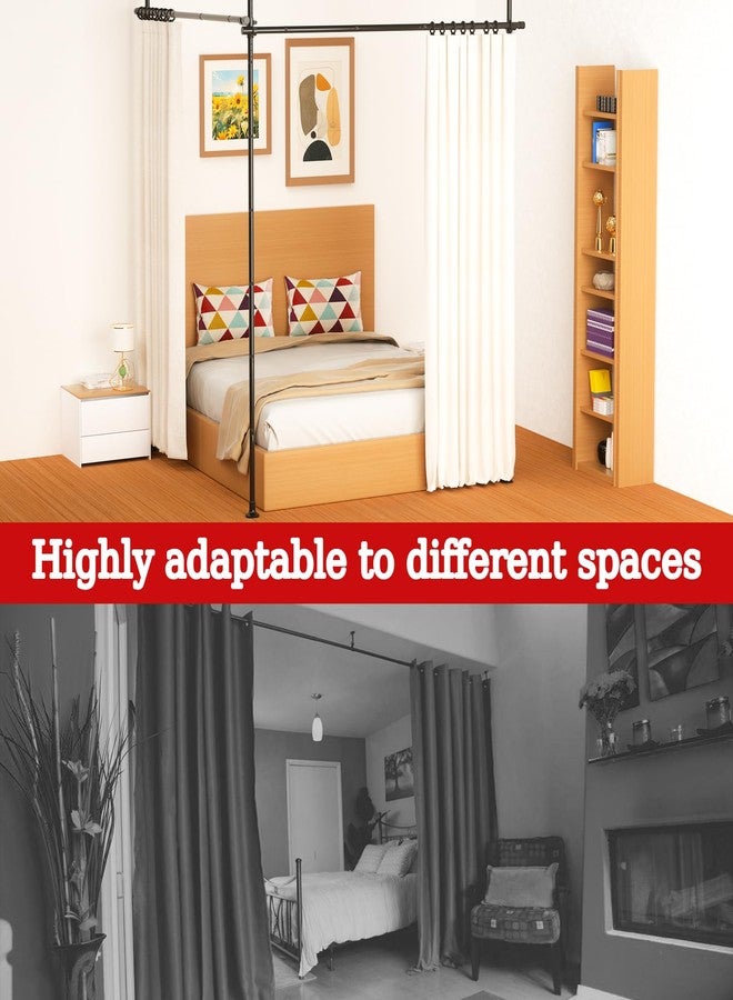 Daneried Room Divider,4-10ft(H) 28-114inch(W) Curtain Rod,Heavy Duty Adjustable Room Divider Tension Rod No Drilling for Studio Apartment Room Separation - Image 5