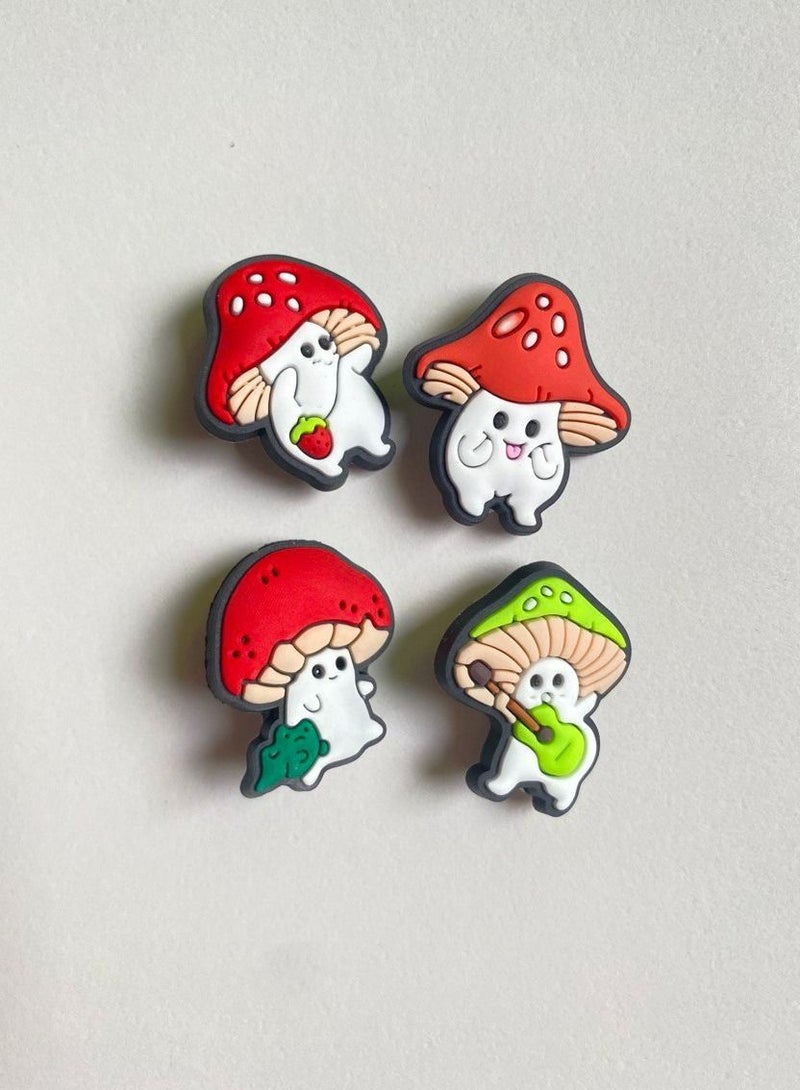 4 Pieces Brooch mashrum Design