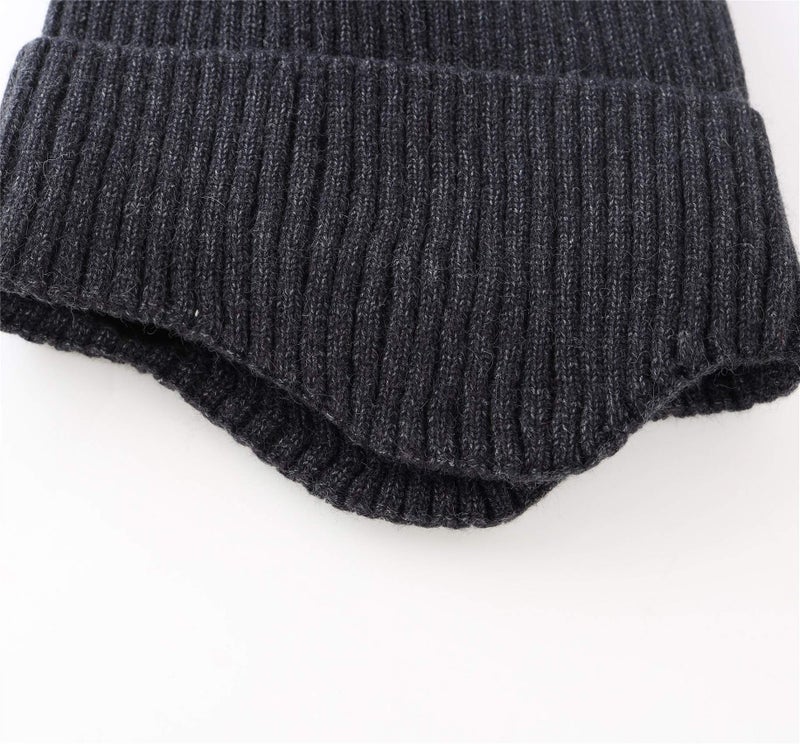 Connectyle Menâ€™s Fleece Lined Winter Hat Warm Earflaps Skull Cap Ribbed Knit Beanie Watch Hat Dark Grey - Image 5