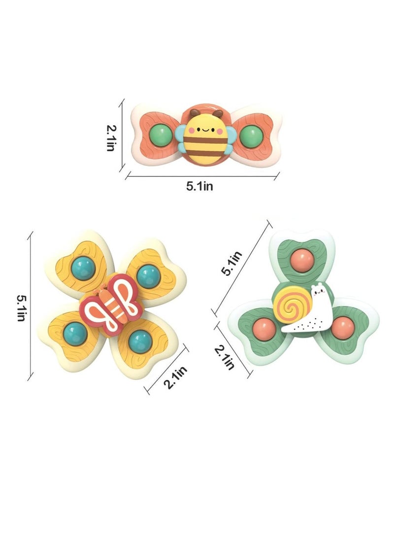 Generic - 3pcs Spinner Toy Baby Bath Toys Bathtub Spinning Toys with Strong Suction Cups Sensory Soothing Toys for Infants Over 6 Months - Image 1