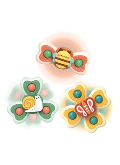 3pcs Spinner Toy Baby Bath Toys Bathtub Spinning Toys with Strong Suction Cups Sensory Soothing Toys for Infants Over 6 Months