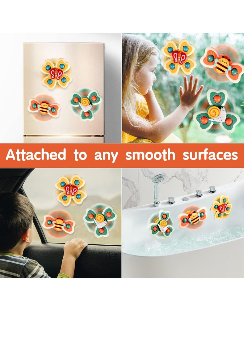Generic - 3pcs Spinner Toy Baby Bath Toys Bathtub Spinning Toys with Strong Suction Cups Sensory Soothing Toys for Infants Over 6 Months - Image 1