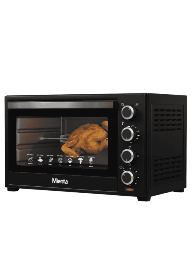 Mienta 60L 2000W Electric Oven OV301138A with Grill and Fan - Black - Image 2