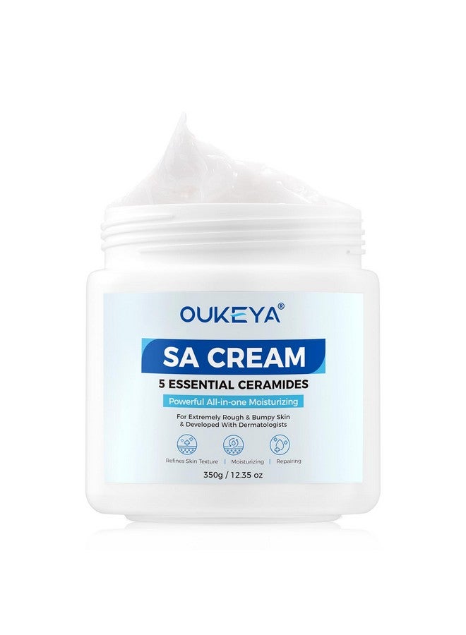 OUKEYA SA Cream for Rough & Bumpy Extremely Dry Skin with 5 Kinds of Ceramides & Salicylic Acid, Exfoliating Moisturizing Body Lotion with Long-Lasting Moisture, Dermatologist Recommended, 12.35 Ounce - Image 1