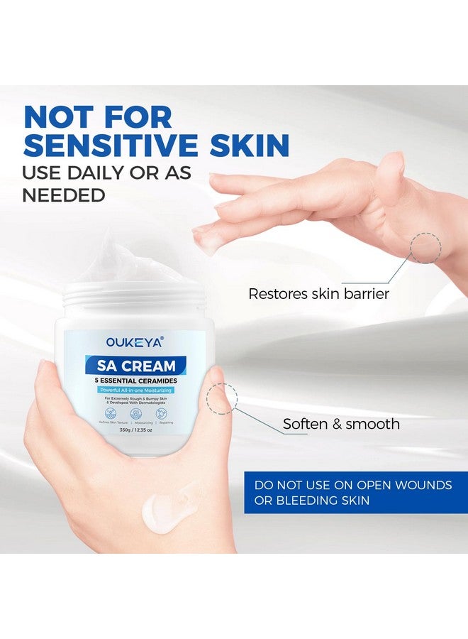 OUKEYA SA Cream for Rough & Bumpy Extremely Dry Skin with 5 Kinds of Ceramides & Salicylic Acid, Exfoliating Moisturizing Body Lotion with Long-Lasting Moisture, Dermatologist Recommended, 12.35 Ounce - Image 5