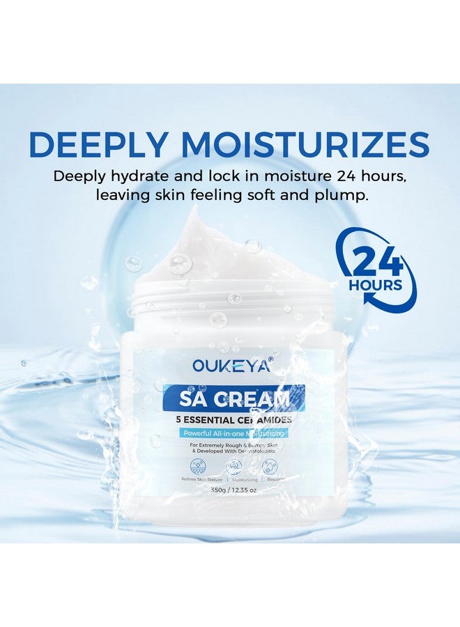 OUKEYA SA Cream for Rough & Bumpy Extremely Dry Skin with 5 Kinds of Ceramides & Salicylic Acid, Exfoliating Moisturizing Body Lotion with Long-Lasting Moisture, Dermatologist Recommended, 12.35 Ounce - Image 2