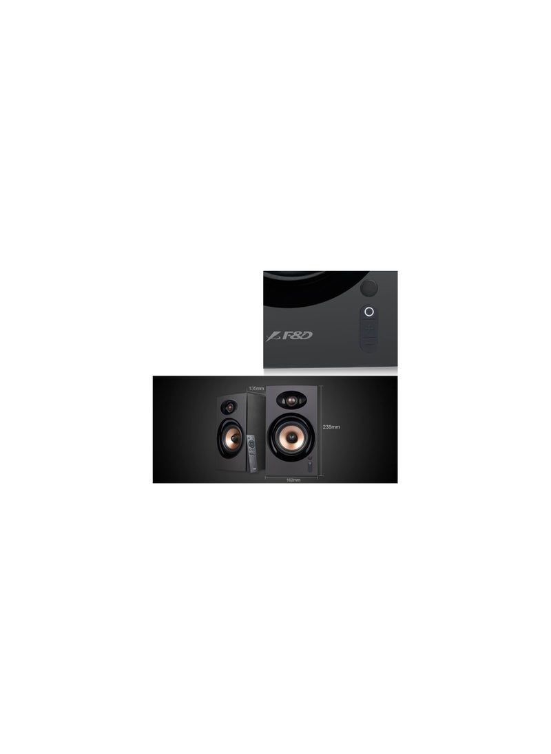 F&D - F&D R23BT Portable Bluetooth Speaker - Crystal and natural sound \ Headphone jack \ Support Optical, AUX, Bluetooth and USB input \ panel controls for volume, bass & treble - Black - Image 1