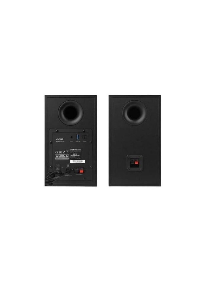 F&D - F&D R23BT Portable Bluetooth Speaker - Crystal and natural sound \ Headphone jack \ Support Optical, AUX, Bluetooth and USB input \ panel controls for volume, bass & treble - Black - Image 1