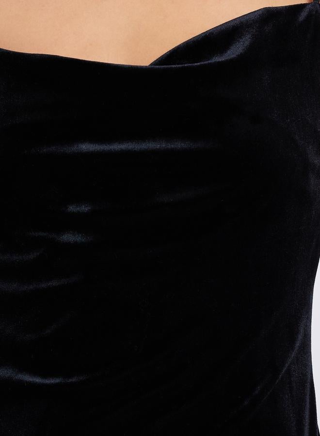 ستايلي ان وايند مجموعة من 2 قميص نوم مخملي مع روب بتفاصيل دانتيل - Image 4