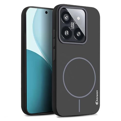 KARWAN®️Magnetic Ultra Slim-Fit Back Case Cover for Mi 14 Pro |Hard PC Case Cover| Ultra-Thin & Light Weight with [Ultra Premium Feel] Case for Mi 14 Pro(6.7")(Black) - Image 1