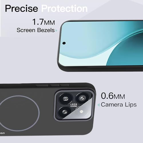 KARWAN®️Magnetic Ultra Slim-Fit Back Case Cover for Mi 14 Pro |Hard PC Case Cover| Ultra-Thin & Light Weight with [Ultra Premium Feel] Case for Mi 14 Pro(6.7")(Black) - Image 4
