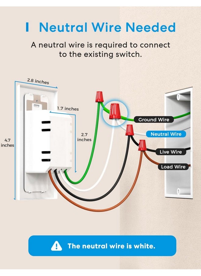 meross - meross Smart Light Switch 4 Pack Supports Apple HomeKit, Siri, Alexa, Google Assistant & SmartThings, Single Pole Light Switch, Neutral Wire Required, Remote Control Schedule, 2.4GHz Wi-Fi - Image 1