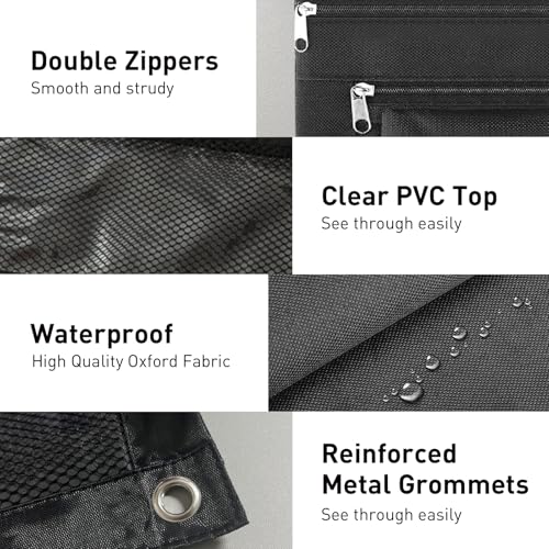 ASBEFORE Pencil Pouch for 3 Ring Binder - 3 Hole Zipper Pen Case Bag Holder Bulk Accessories Clear Window Aesthetic Organizer Pockets (Blue, 1) - Image 5