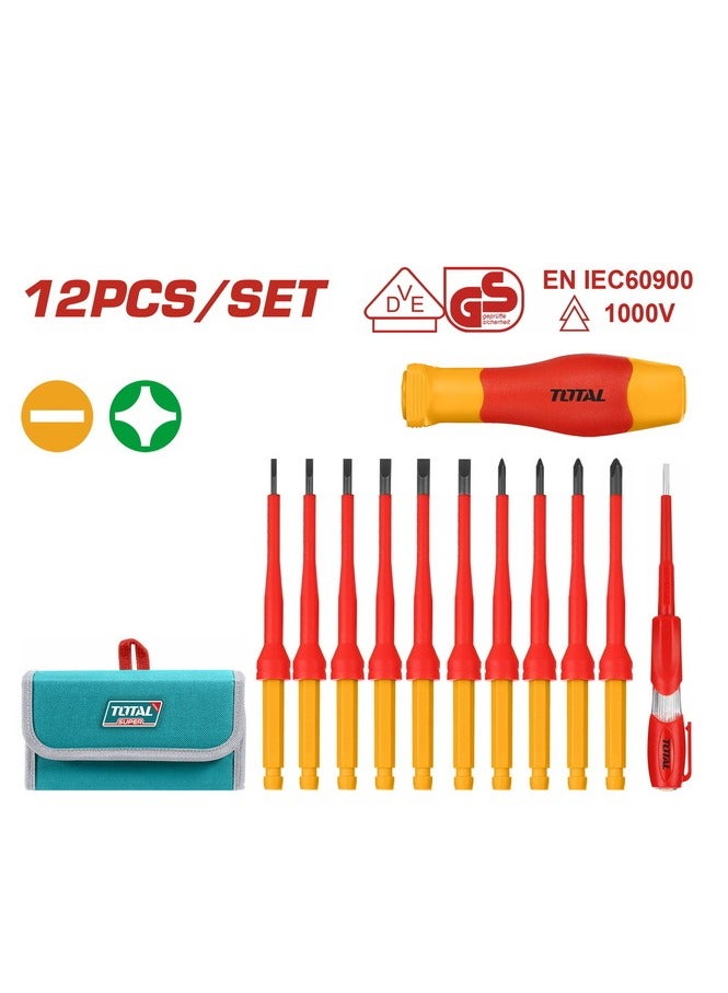 Total 12-Piece Insulated Screwdriver Set - THKISD1201
