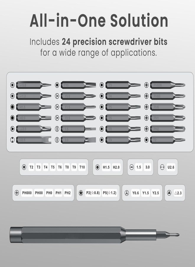 SKYLUME® Bit Box,24-in-1 Screwdriver Kit,Compact,Durable,and Travel-Friendly Tool Kit with a Magnetic Bit Holder,Perfect for Household&Auto Repair (Black) - Image 2