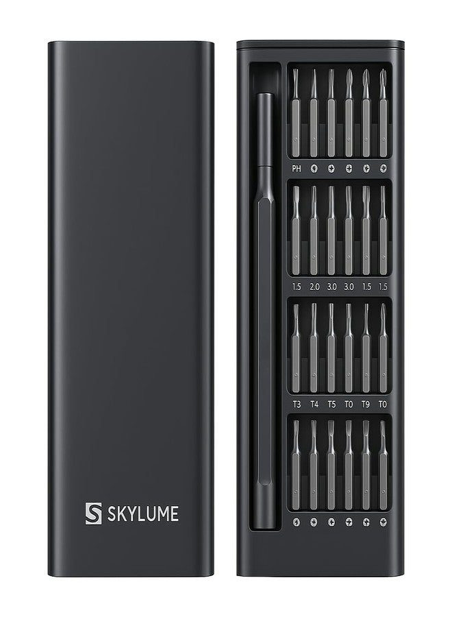 SKYLUME® Bit Box,24-in-1 Screwdriver Kit,Compact,Durable,and Travel-Friendly Tool Kit with a Magnetic Bit Holder,Perfect for Household&Auto Repair (Black) - Image 1
