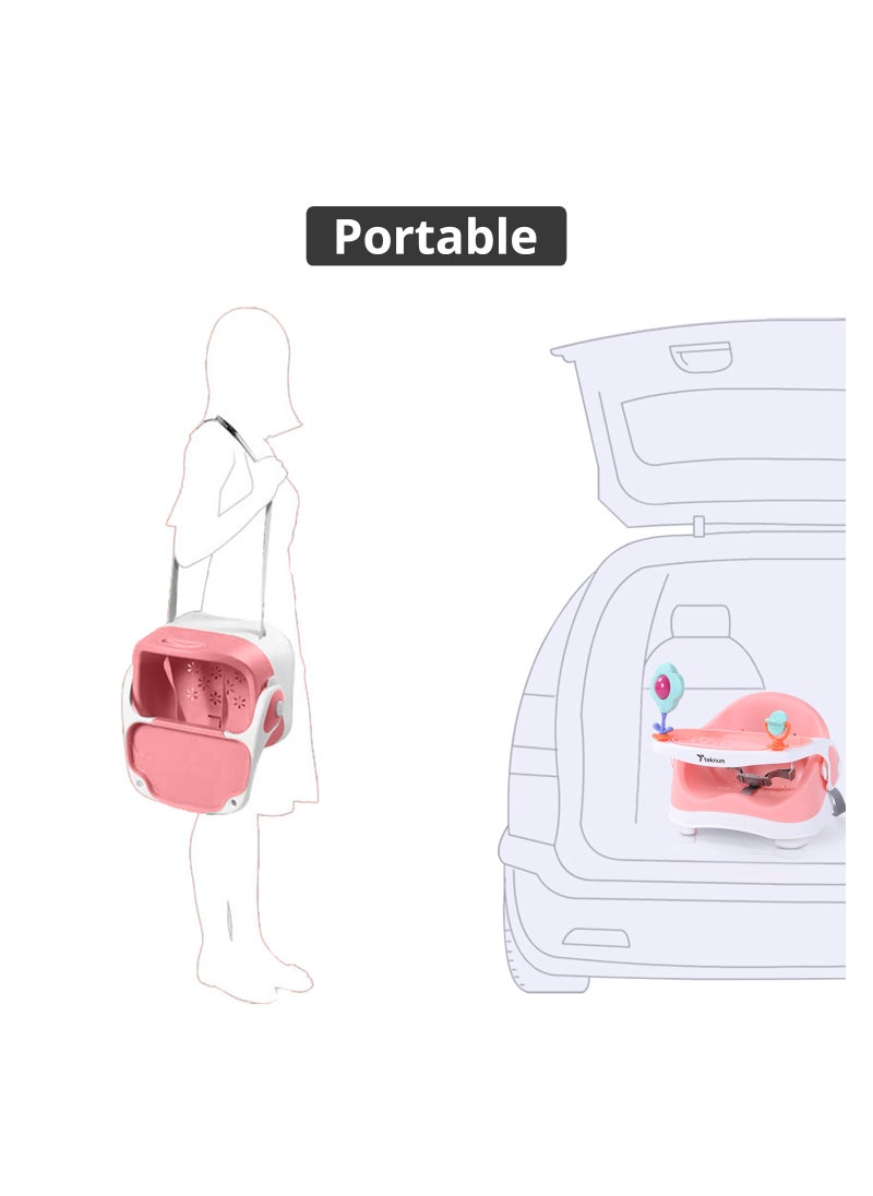 TEKNUM - Portable Booster Chair With 3-point Safety Belt - Pink - Image 1