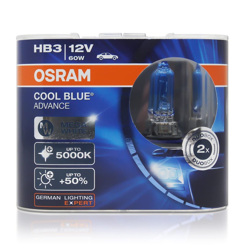 OSRAM 9005 HB3 12V 60W 5000K 9005CBA Cool Blue Advance Car Bulbs Halogen Head Light 2X