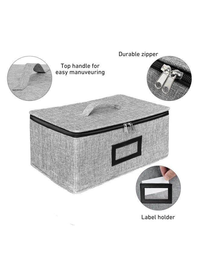 HURZMORO Stemware Storage Cases, Wine Glass Storage Box Containers for Glassware or Crystal, Holds 6 Red or White Wine Glasses, Hard Top and Sides (Grey, Mug Storage Case,6 Compartments) - Image 3