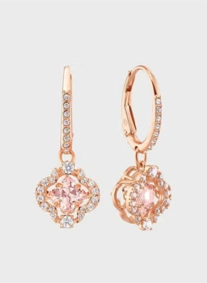 Chomel Sparkling Clover Dangle Earrings - Image 2