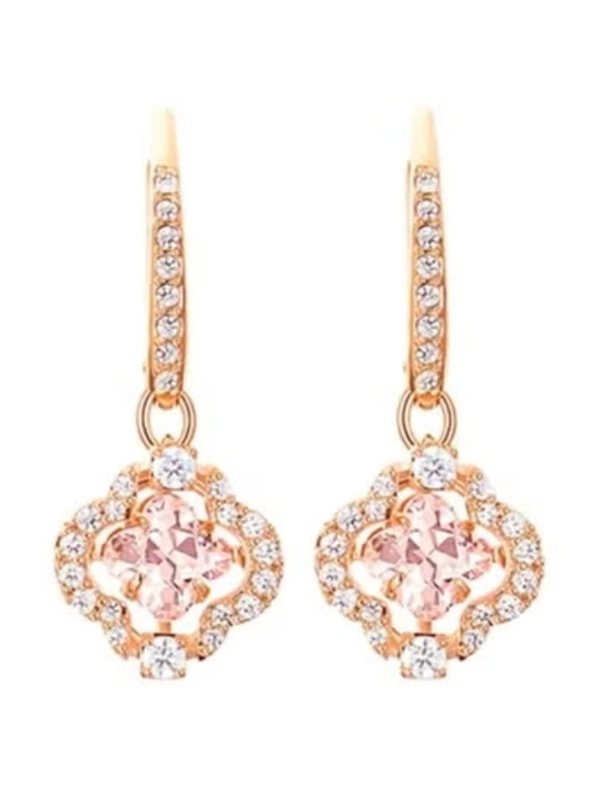 Chomel Sparkling Clover Dangle Earrings - Image 3