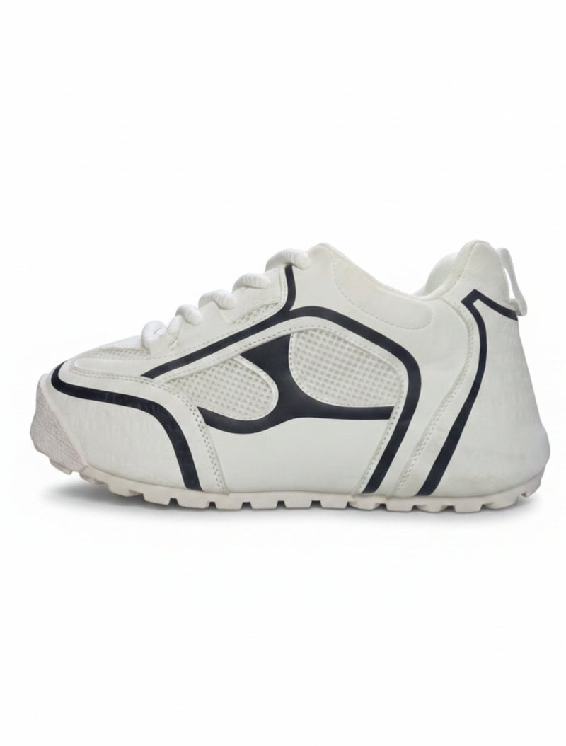 Men's Lightweight Casual Sport Sneaker with Breathable Mesh & Flexible Sole - White/Black - Image 5