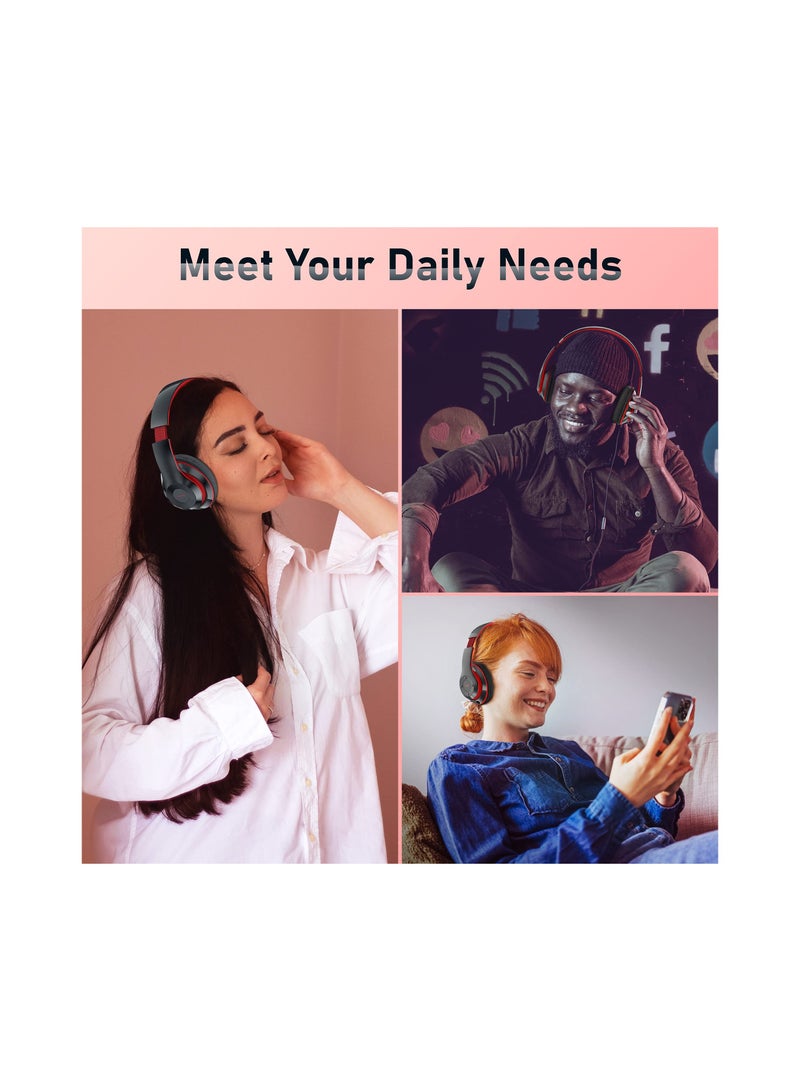 KASTWAVE Bluetooth Headphones Over Ear, Lightweight Wireless Headphones, Foldable Stereo Headphones for Gaming, Noise Cancelling, Low Latency, Soft Ear Pads, Comfortable Earpads for Travel Work Adults - Image 5