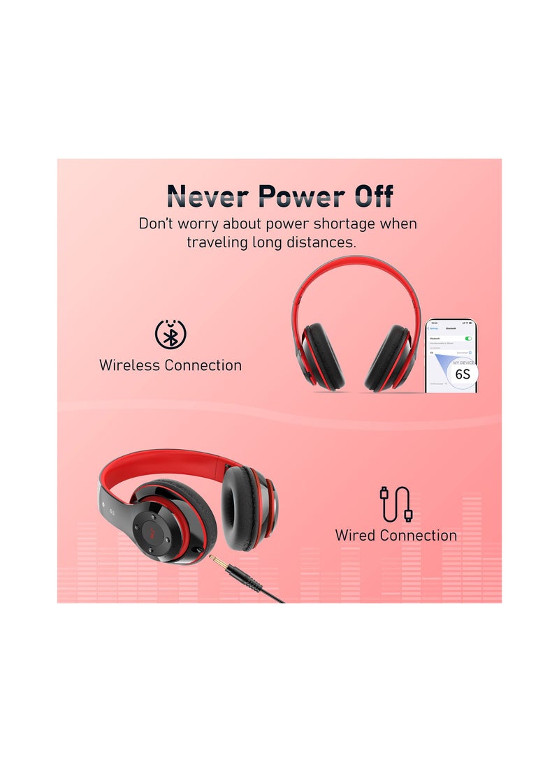 KASTWAVE Bluetooth Headphones Over Ear, Lightweight Wireless Headphones, Foldable Stereo Headphones for Gaming, Noise Cancelling, Low Latency, Soft Ear Pads, Comfortable Earpads for Travel Work Adults - Image 4