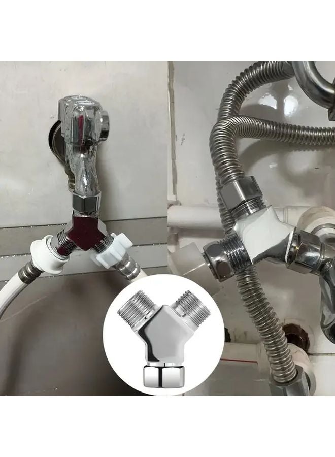 Y Type Joint Universal Dual Outlet Faucet Splitter Hose Distributor For Kitchen Bathroom - Image 5