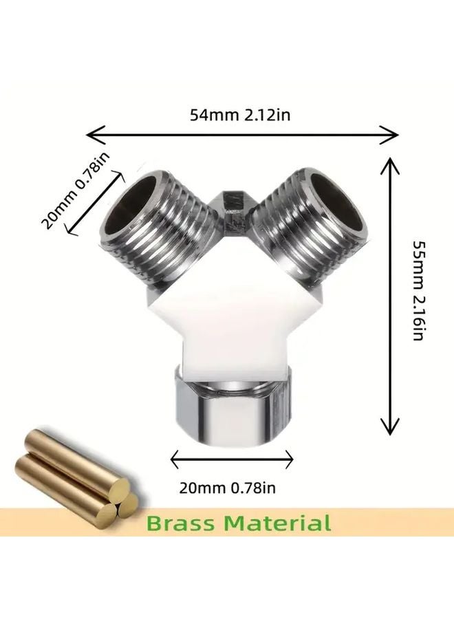 Y Type Joint Universal Dual Outlet Faucet Splitter Hose Distributor For Kitchen Bathroom - Image 4