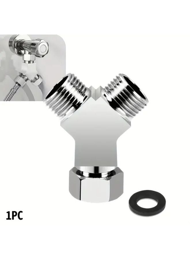 Y Type Joint Universal Dual Outlet Faucet Splitter Hose Distributor For Kitchen Bathroom - Image 2