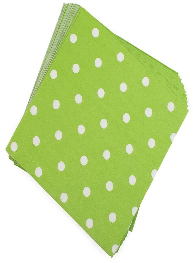 Dulousia Disposable Striped Chevron Polka Dot Green Paper Party Napkins, Beverage Napkin for Kids Birthday Party, Spring Summer Events, Christmas Holiday Celebration, Unfolded 13x13in, 60Ct - Image 3