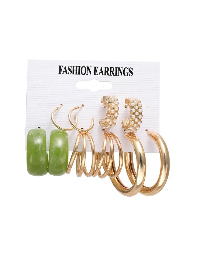 Goolsky Women’s Acrylic Color Earring Set – Simple Stylish Hoop & Stud Combo, Lightweight Fashion Jewelry for Daily Wear - Image 4