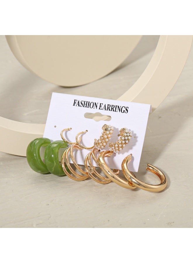 Goolsky Women’s Acrylic Color Earring Set – Simple Stylish Hoop & Stud Combo, Lightweight Fashion Jewelry for Daily Wear - Image 2