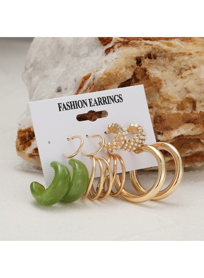 Goolsky Women’s Acrylic Color Earring Set – Simple Stylish Hoop & Stud Combo, Lightweight Fashion Jewelry for Daily Wear - Image 3