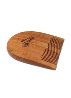 Man Arden Pure Neem Wooden U Shaped Beard Comb with Premium Faux Leather Pouch  - Image 2