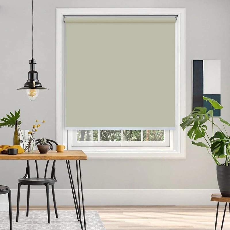 Colornest 100 Blackout Roller Blinds for Windows 39 Inch W X 60 Inch L RollUp Shades Sun UV Protection for Home Office Dark Beige Heavy Duty in 38 MM Pole - Image 1
