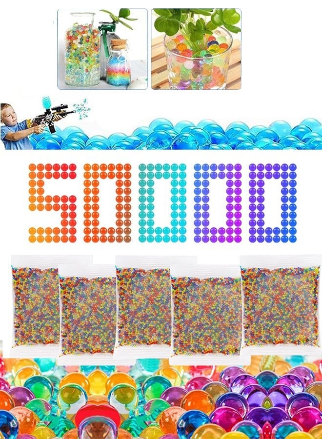 BUPY Gel Blaster Beads (50,000pcs), 7-8mm Non-Toxic Water Gel Balls Compatible with Splatter Ball Gun -  Blue - Image 2