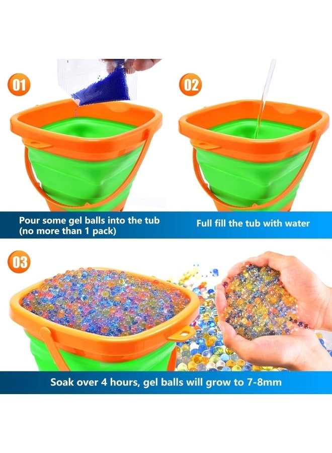 BUPY Gel Blaster Beads (50,000pcs), 7-8mm Non-Toxic Water Gel Balls Compatible with Splatter Ball Gun -  Blue - Image 3