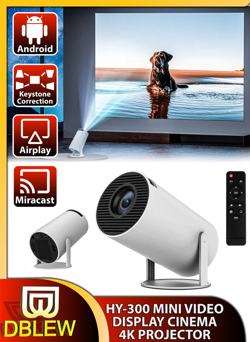 دي بلو جهاز عرض ذكي 120ANSI Lumens HD ذكي Android 11 سينما صغيرة محمولة، شاشة عرض 130 بوصة، مصباح 4K، مسرح سينما منزلي، عروض فيديو للألعاب، شاشة دوارة 180 درجة، عرض للهاتف المحمول - Image 1