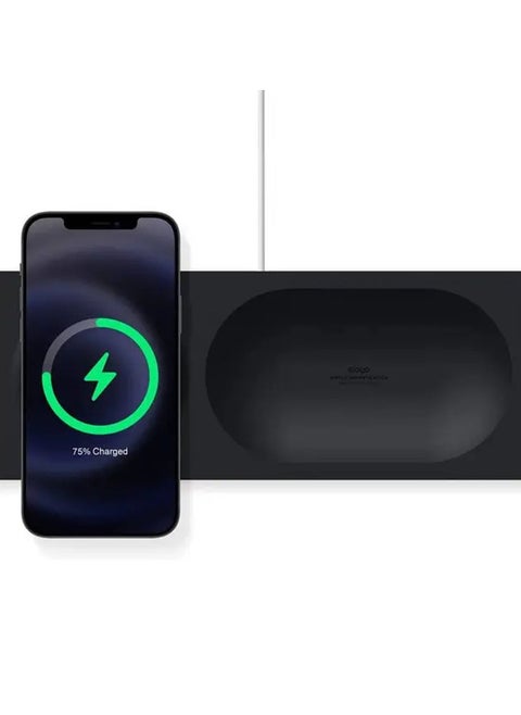 Charging Tray with MagSafe Charger / Compatible with Wireless Chargers / Easy to install / Smudge and Scratch-free / Cable Management / Case-friendly / Organized and efficient - Black