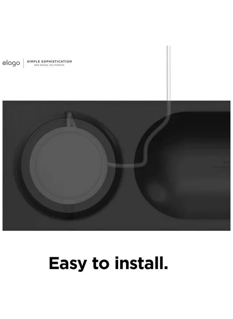 Elago - Charging Tray with MagSafe Charger / Compatible with Wireless Chargers / Easy to install / Smudge and Scratch-free / Cable Management / Case-friendly / Organized and efficient - Black - Image 1