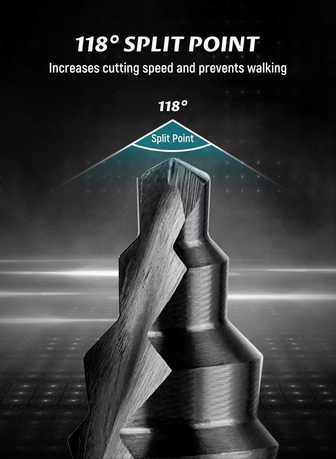 Lichamp Jumbo 2-3/8" Unibit Step Drill Bit for Metal, Extra Large Drill Stepper Bit for Hard Metal Heavy Duty, 12 Sizes from 1/4" to 2-3/8", Spiral Grooved with Hex Drive, C5BK - Image 5