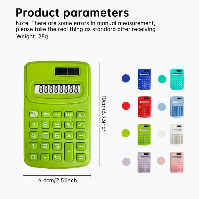 Dark Blue Mini Solid Color Pocket Calculator Built In Battery Long Lasting Use Cute Cartoon Design Compact Portable Finance Office Computer Study Daily Use Ideal Gift - Image 2